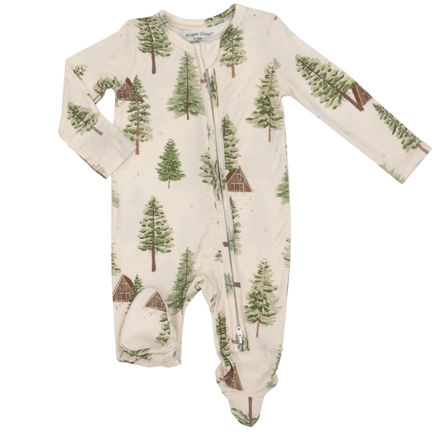 2-Way Zip Footie, Cabin and Trees