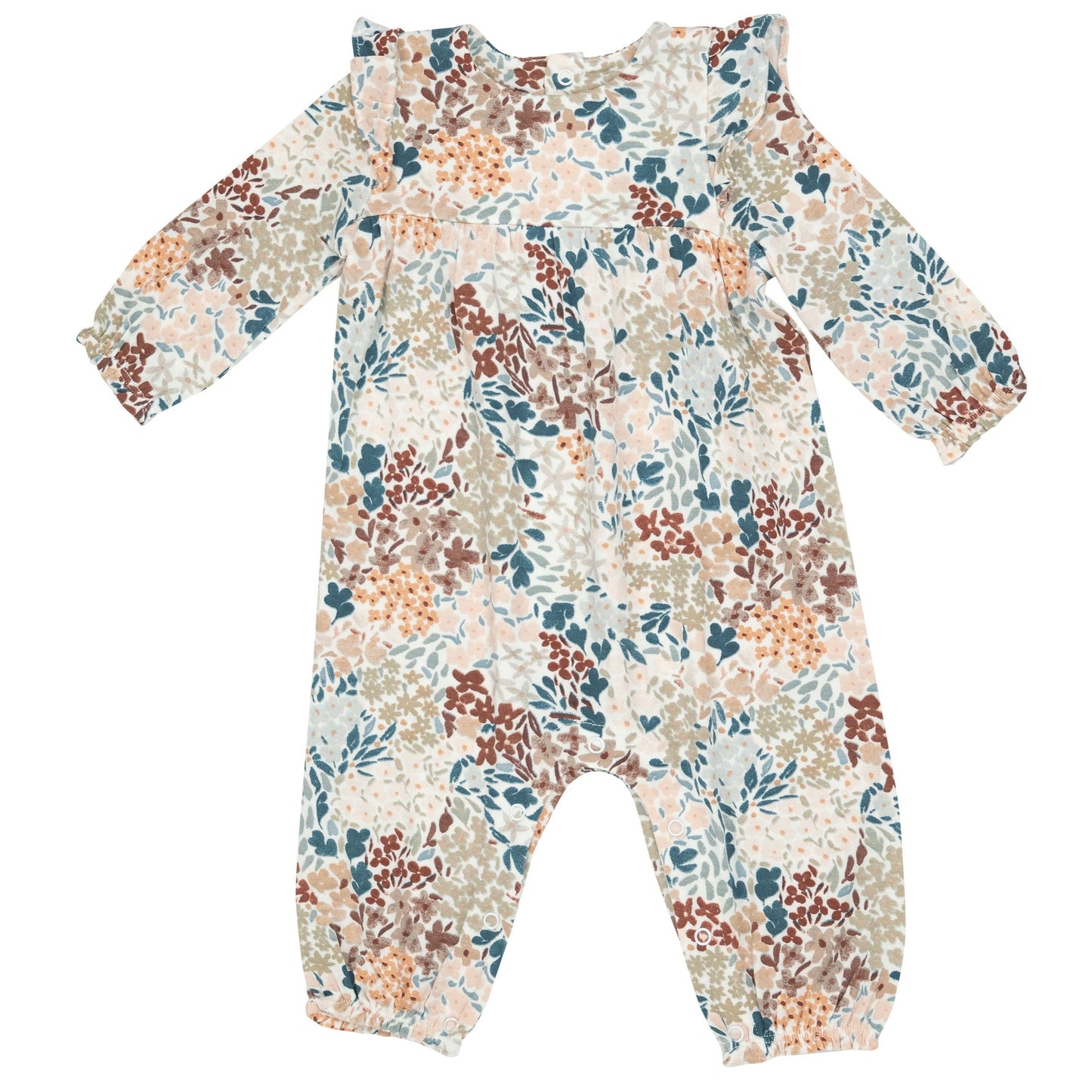 Ruffle Sleeve Romper, Painted Fall Floral