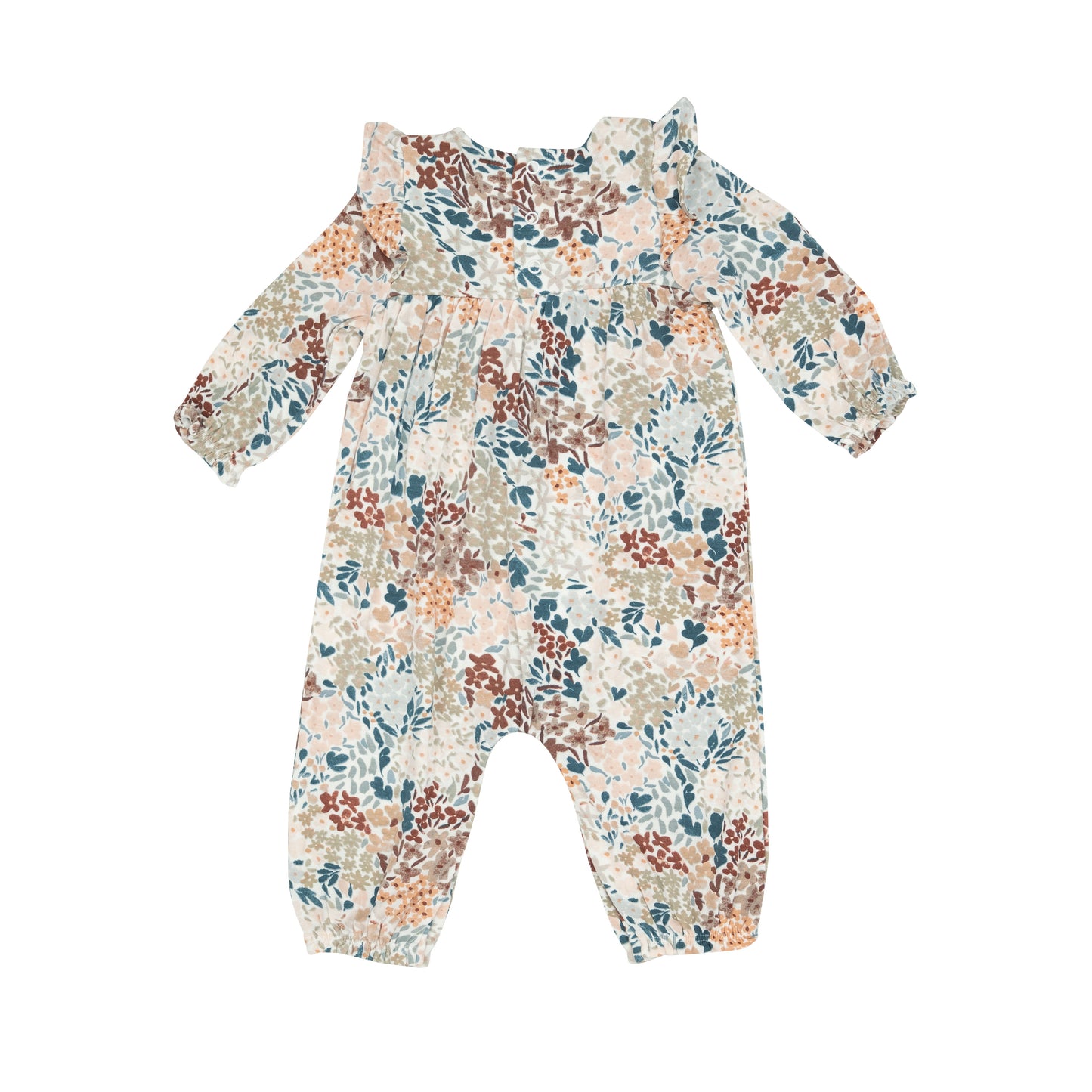 Ruffle Sleeve Romper, Painted Fall Floral