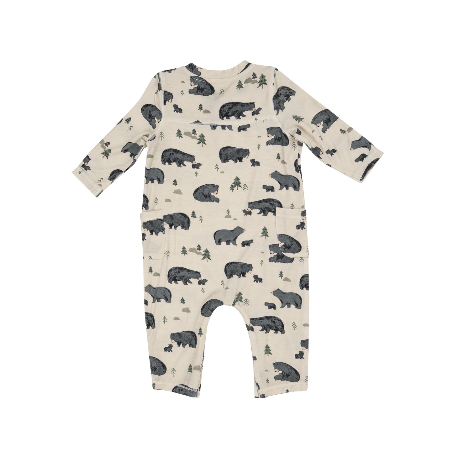 Henley Romper, Black Bear