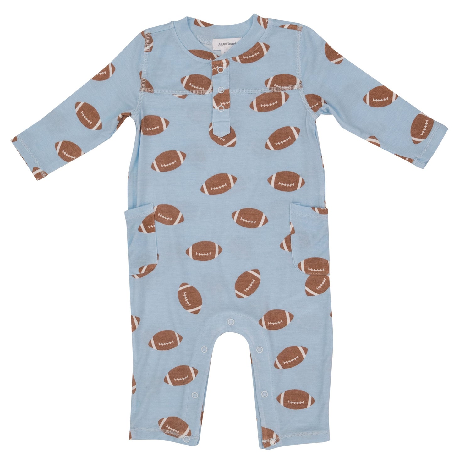 Henley Romper, Football Blue