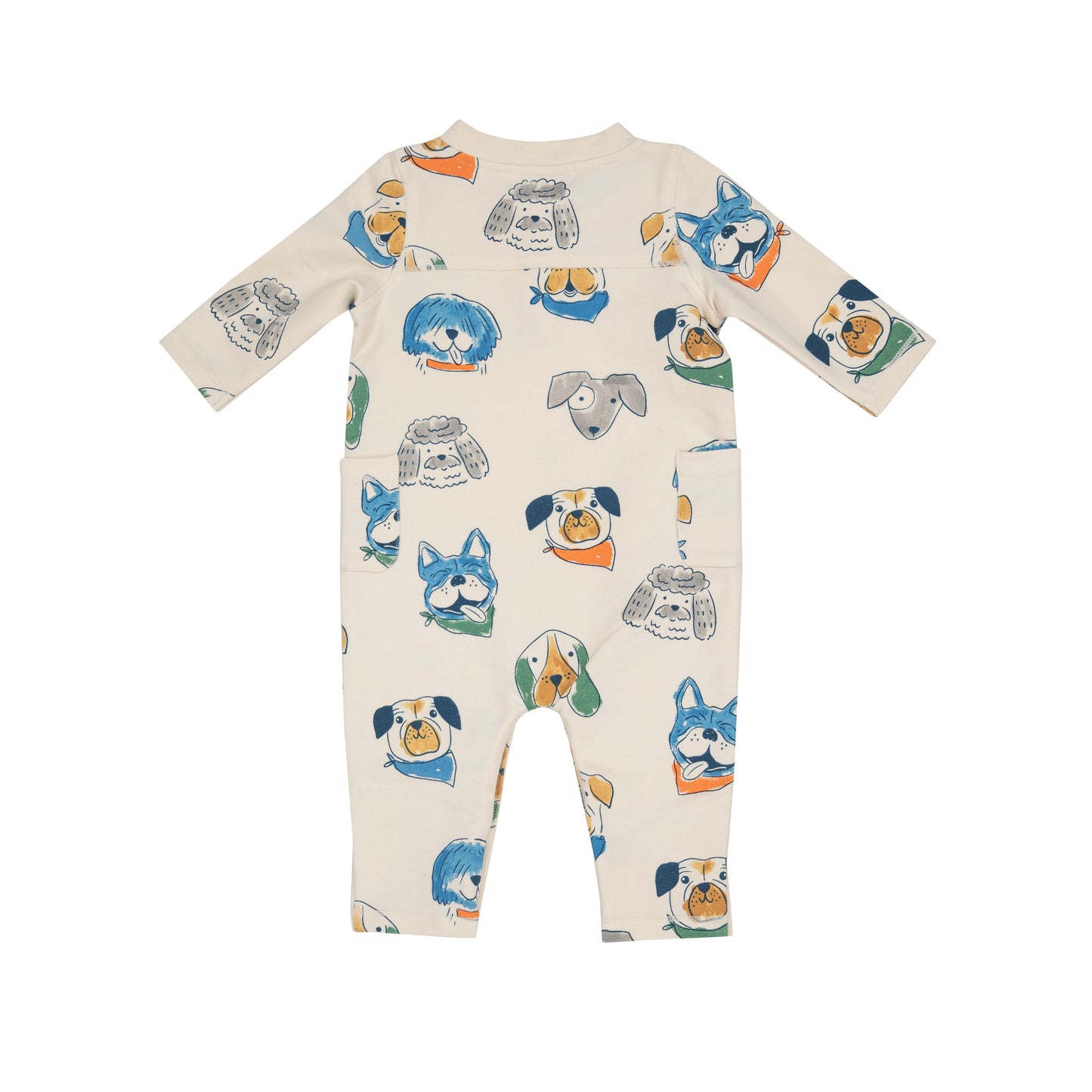 French Terry Henley Romper, Furry Friends
