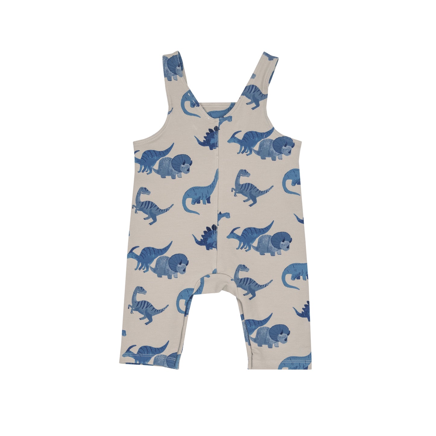 French Terry Overalls, Blue Dinos