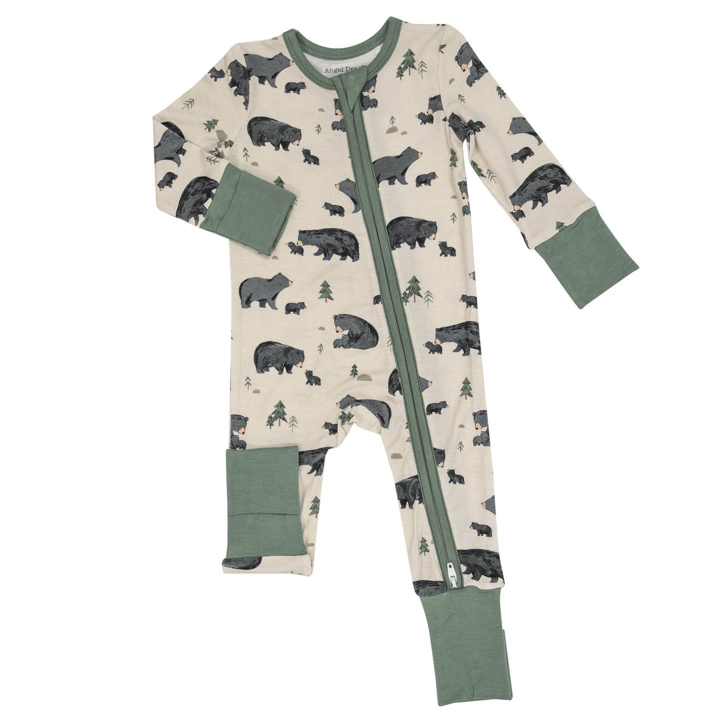 2-Way Zip Romper, Black Bear