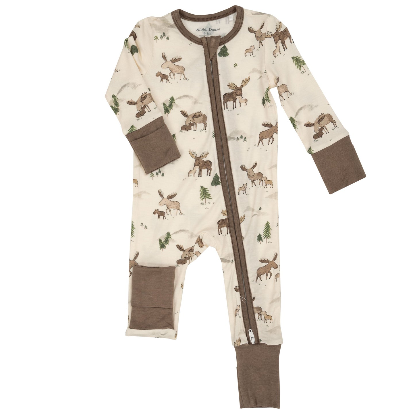2-Way Zip Romper, Moose Family