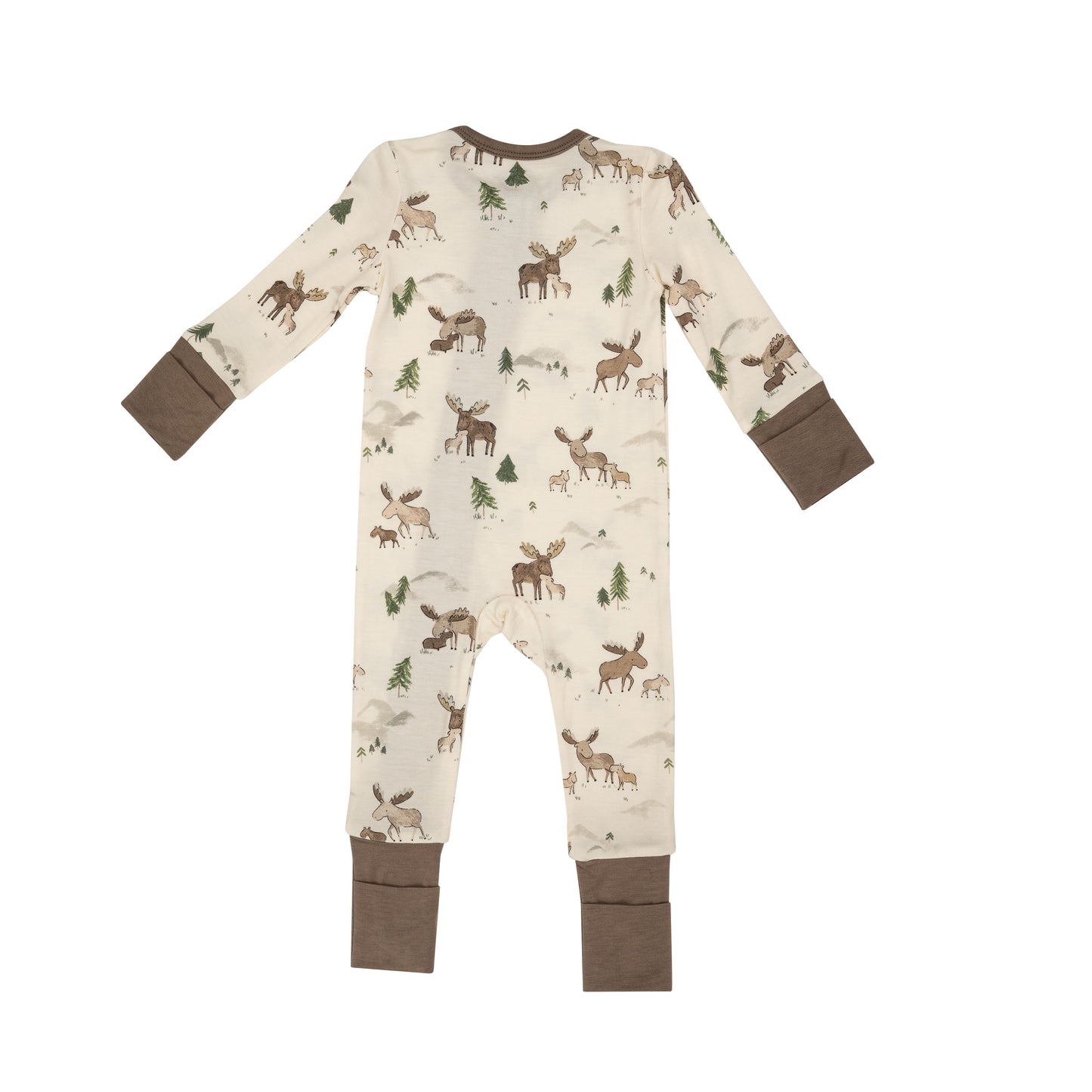 2-Way Zip Romper, Moose Family