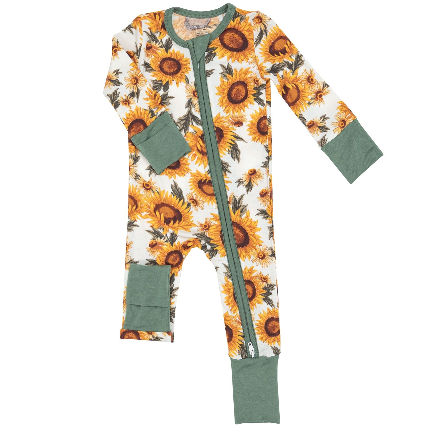 2-Way Ruffle Zip Romper, Fall Sunflower
