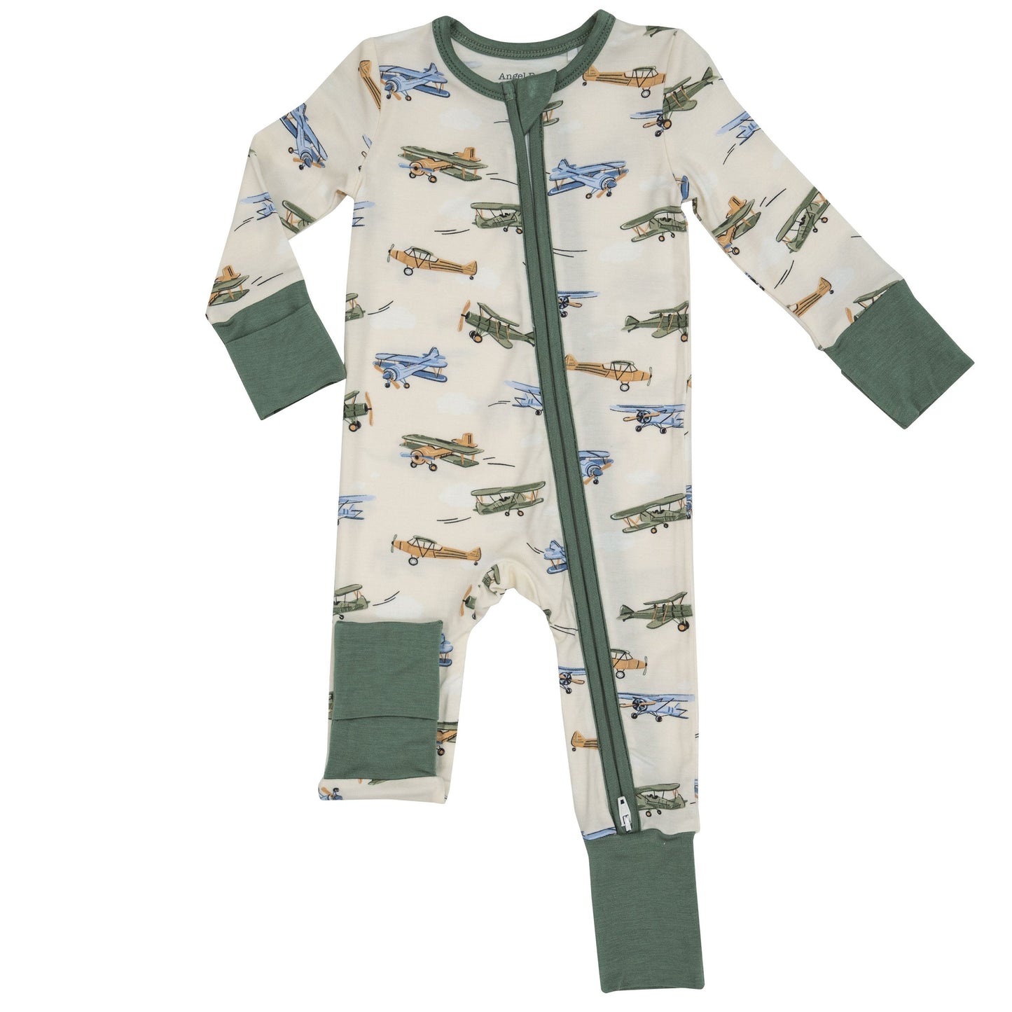 2-Way Zip Romper, Vintage Airplane