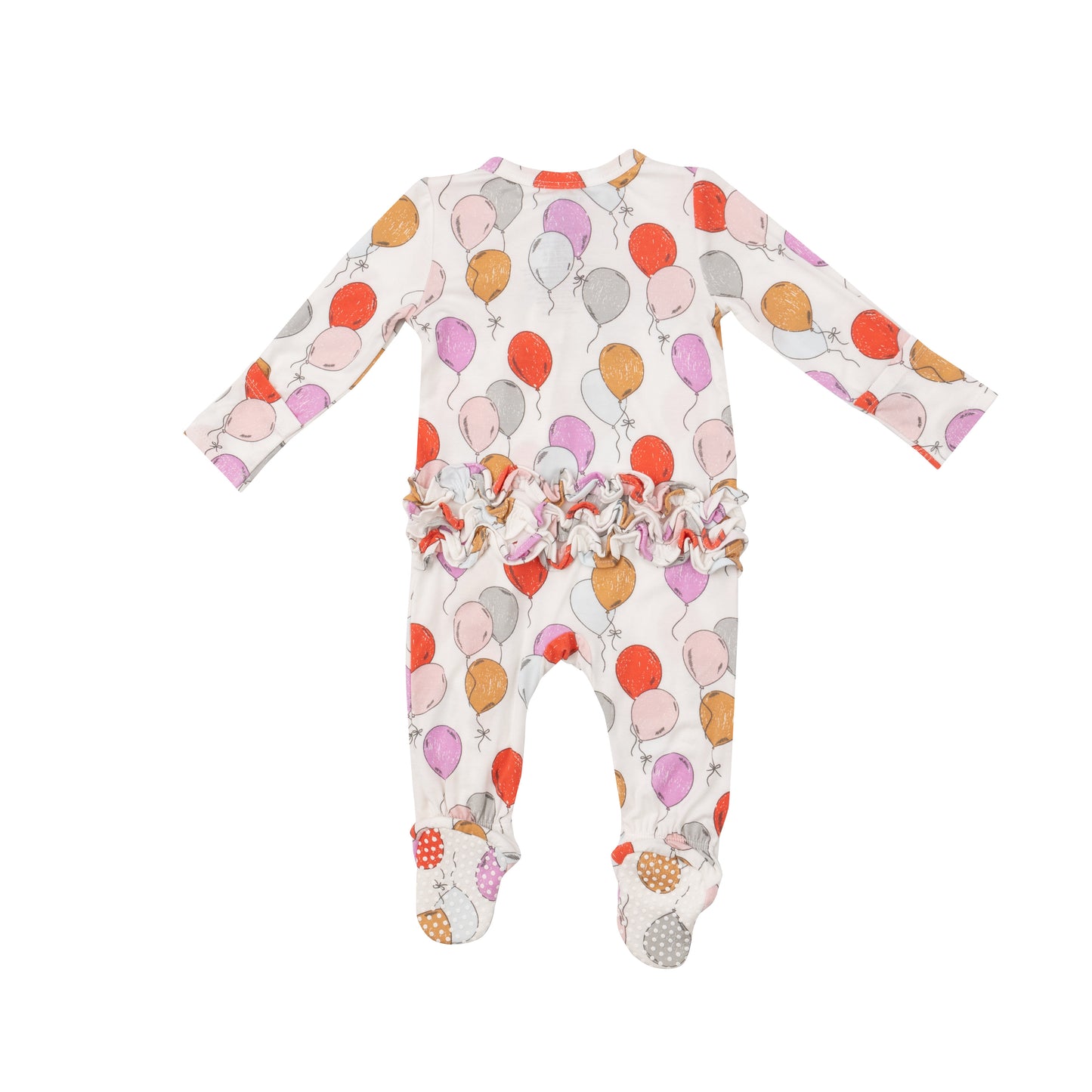 2-Way Zip Ruffle Footie, Balloons