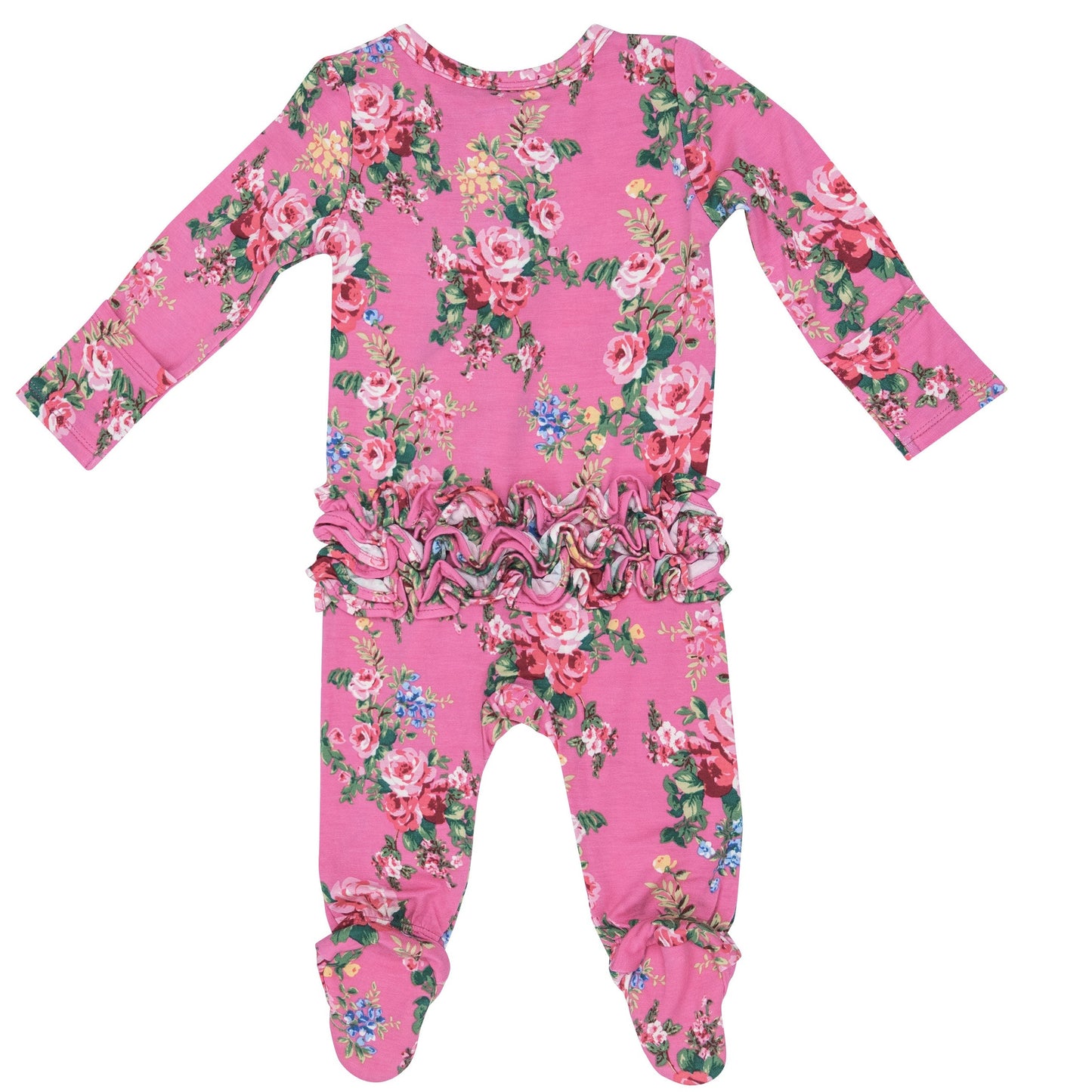 2-Way Zip Ruffle Footie, Dream Cottage Floral