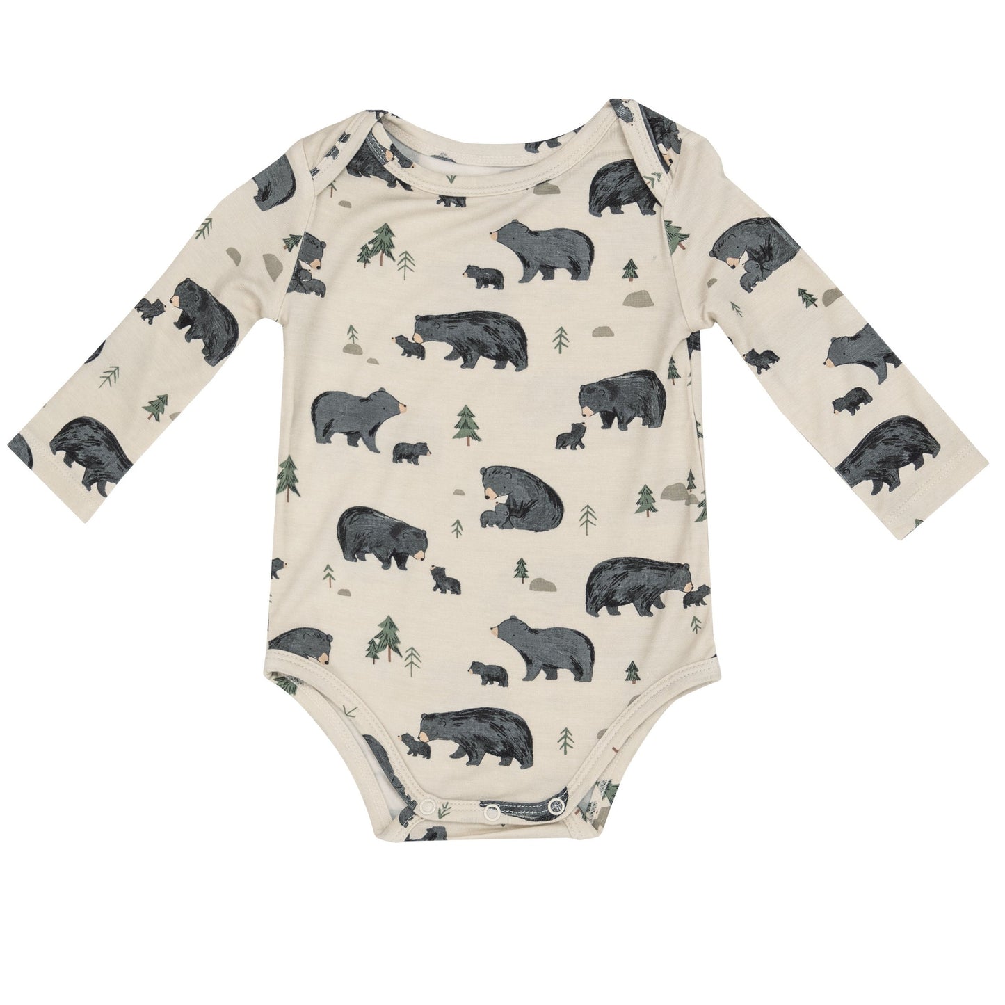 Long Sleeve Bodysuit, Black Bear