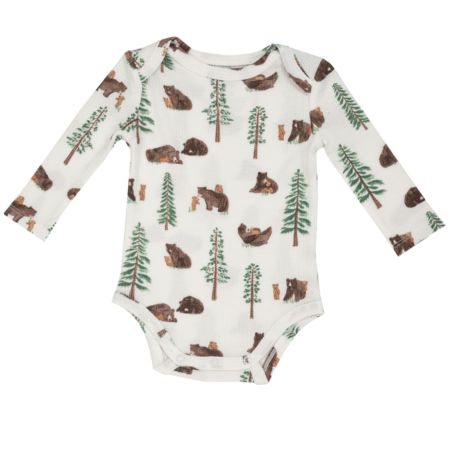 Thermal Long Sleeve Bodysuit, Brown Bears
