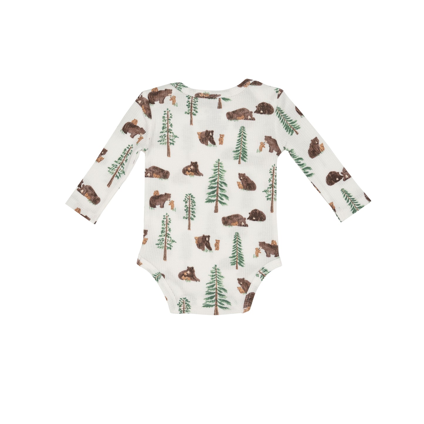 Thermal Long Sleeve Bodysuit, Brown Bears
