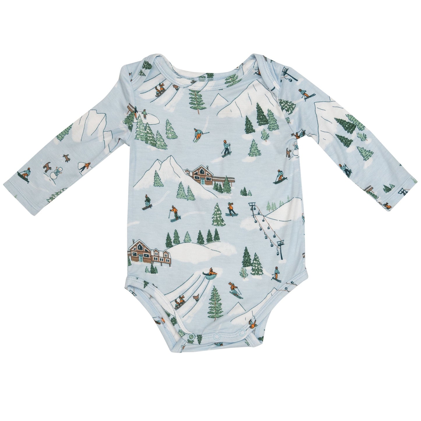 Long Sleeve Bodysuit, Winter Fun Skiing