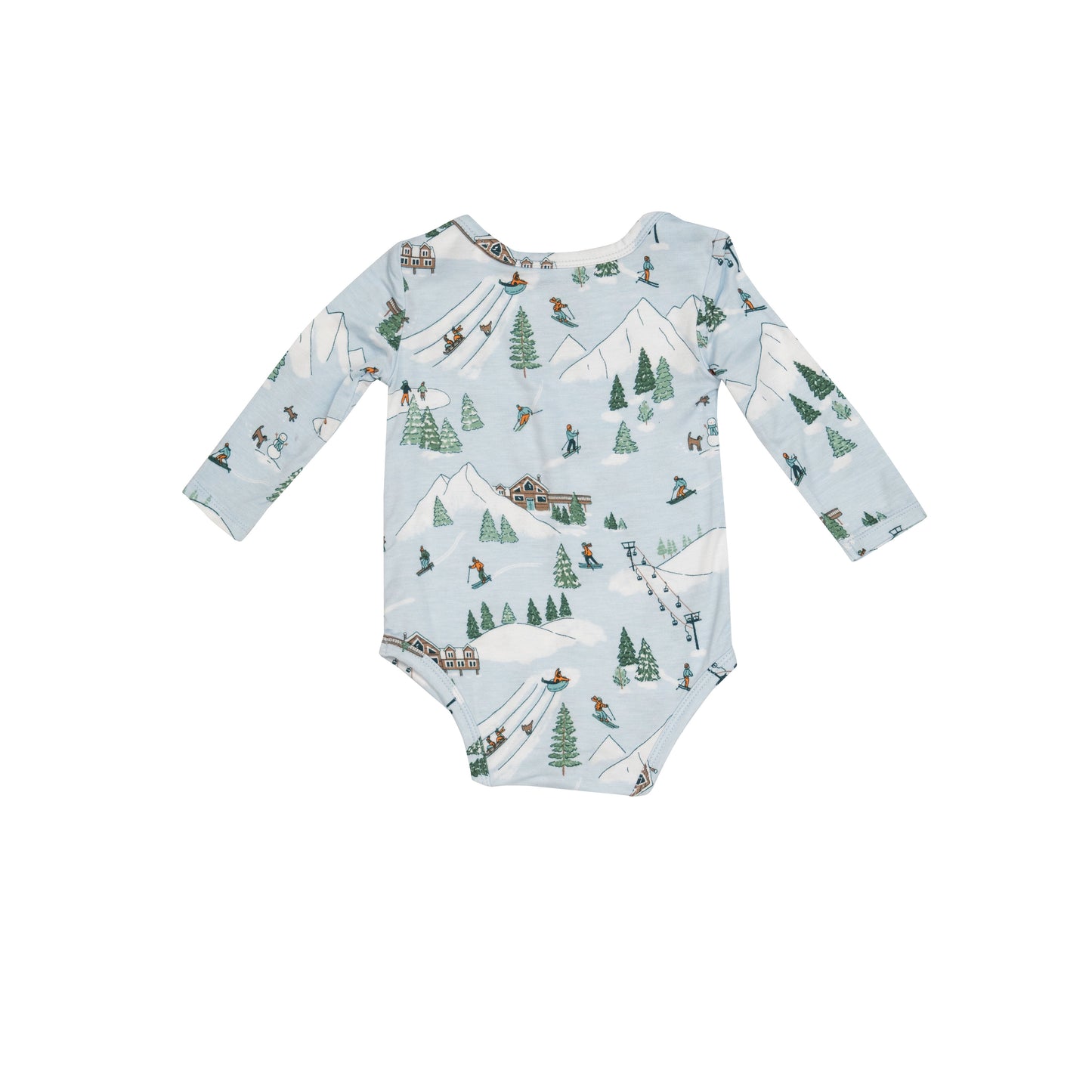 Long Sleeve Bodysuit, Winter Fun Skiing