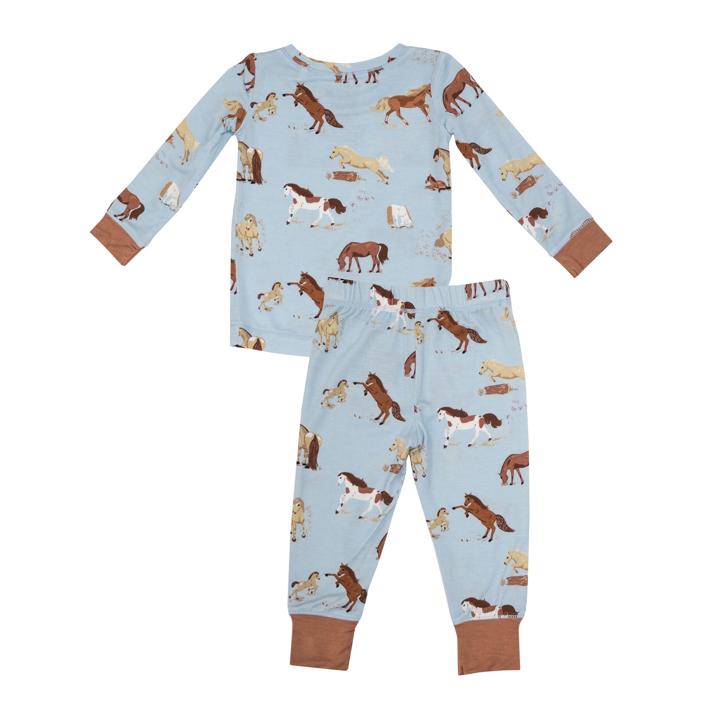2-Piece Lounge Wear Set, Horses Blue