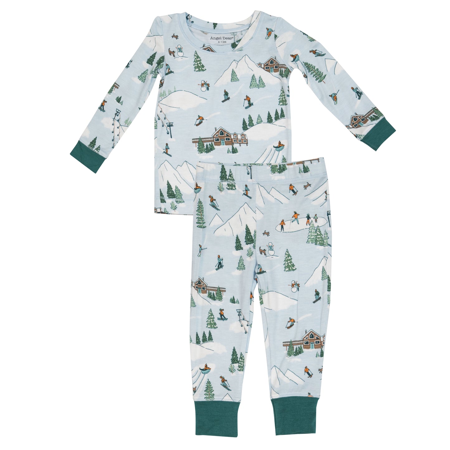 2-Piece Lounge Wear Set, Winter Fun Skiing