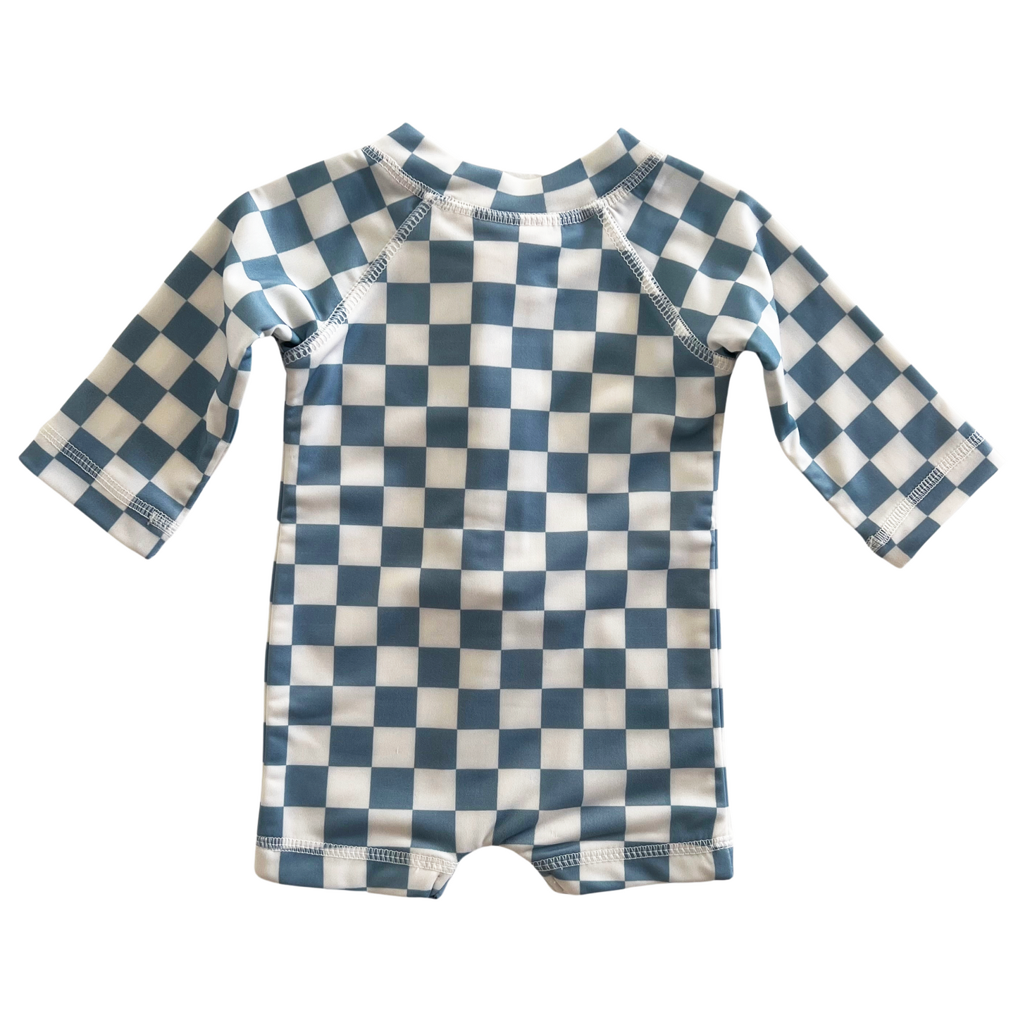 Blueberry Muffin Checkerboard / Sonny Rashguard Swimsuit / UPF 50+