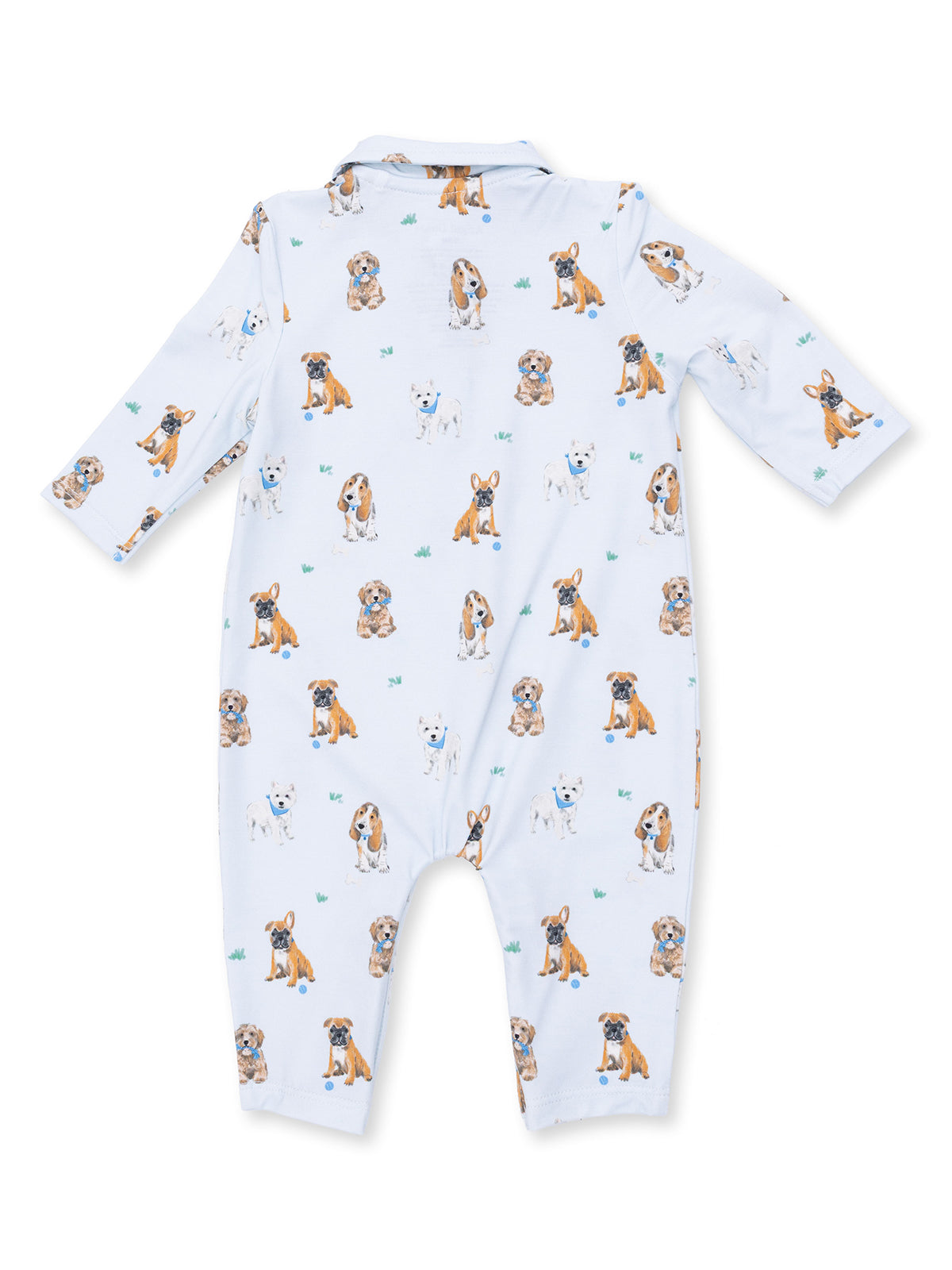 Polo Romper, Bestie Dogs Blue