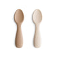 2-Pack Silicone Toddler Starter Spoons, Natural/Shifting Sand