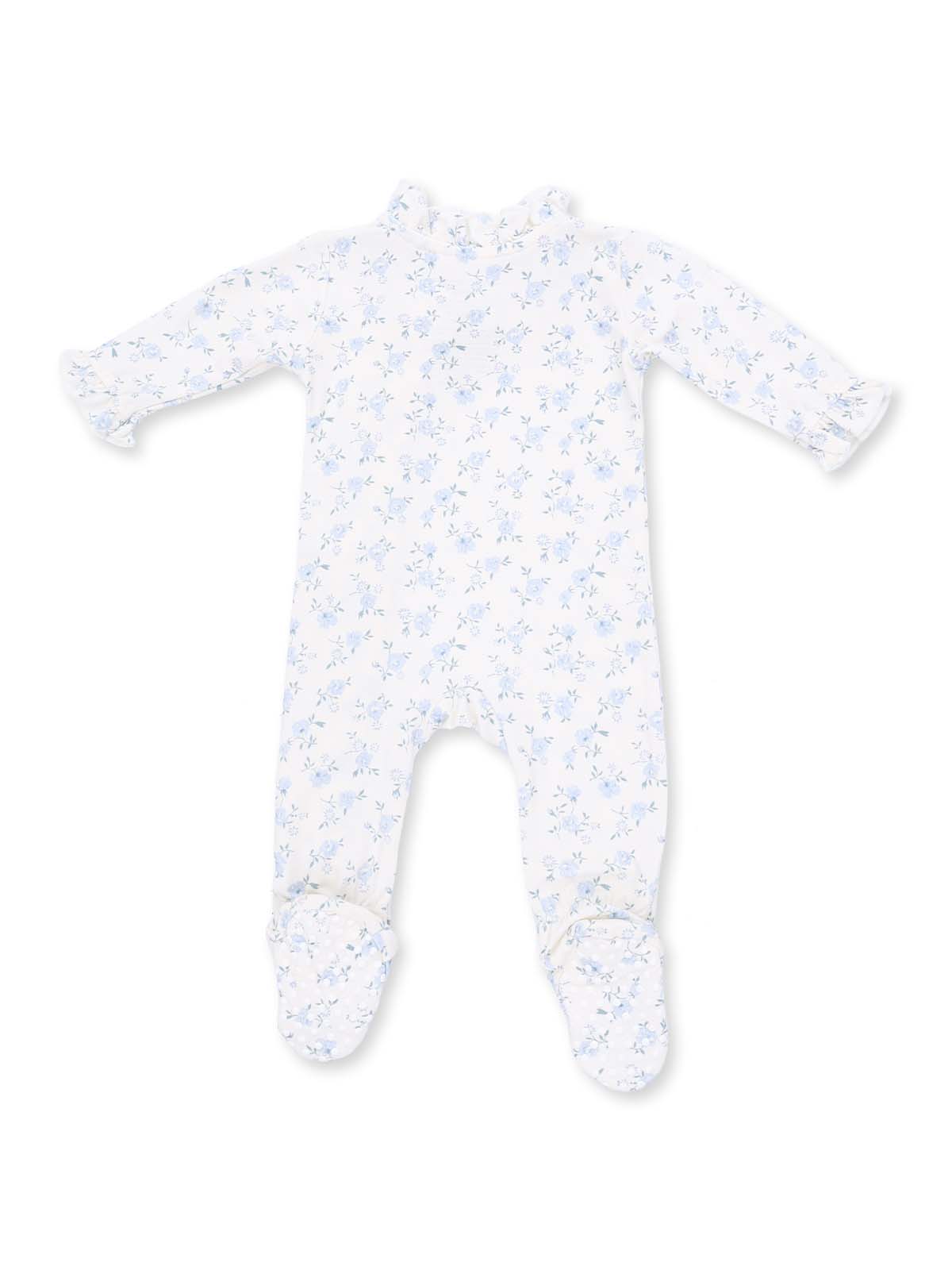 Kimono Ruffle Snap Footie, Rose Briar