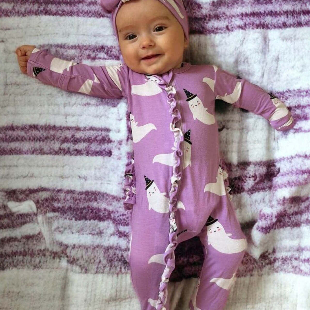 Mauve Doll Footie & Beanie