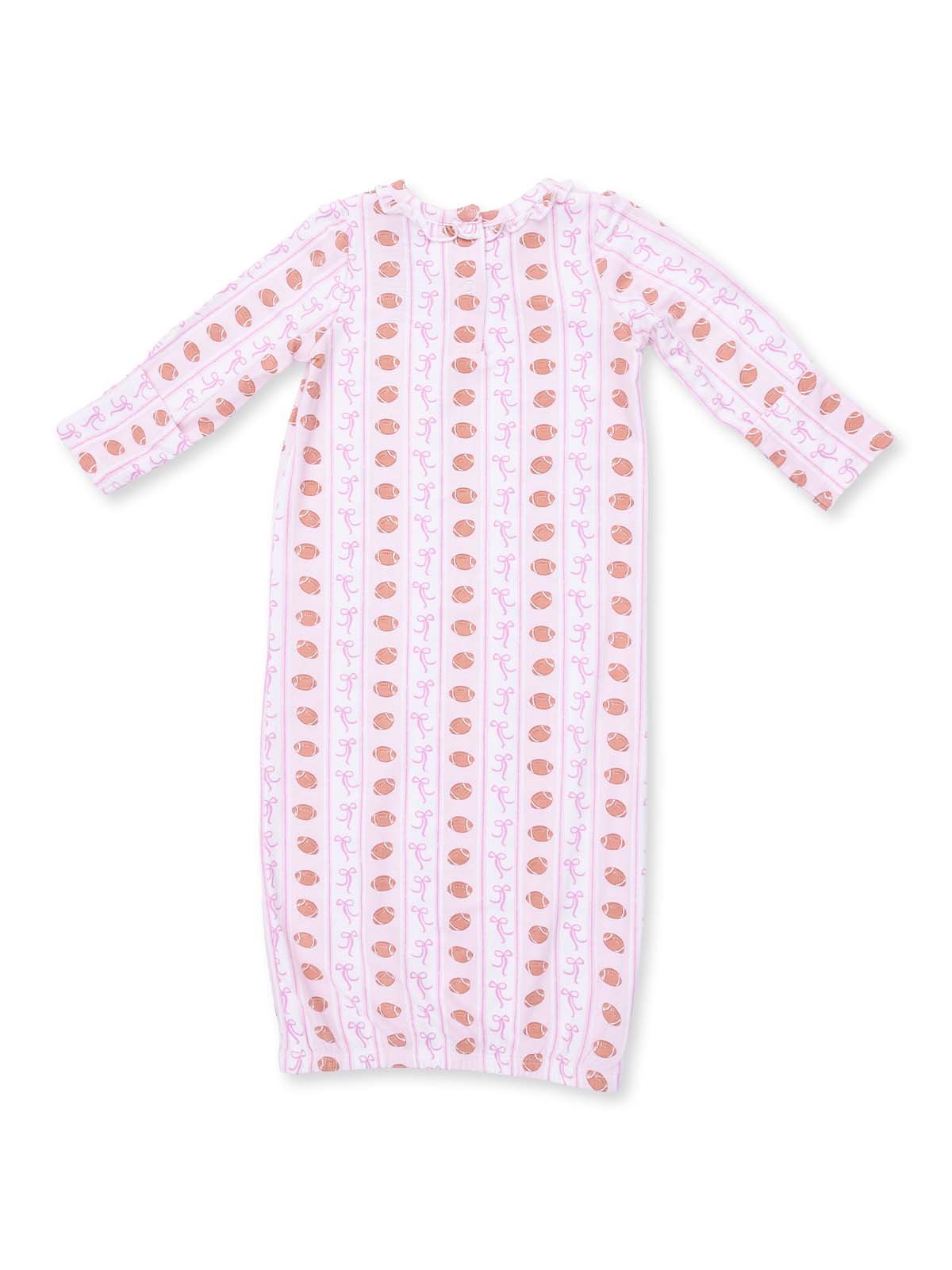 Kimono Gown & Headband Set, Football Bow Stripe