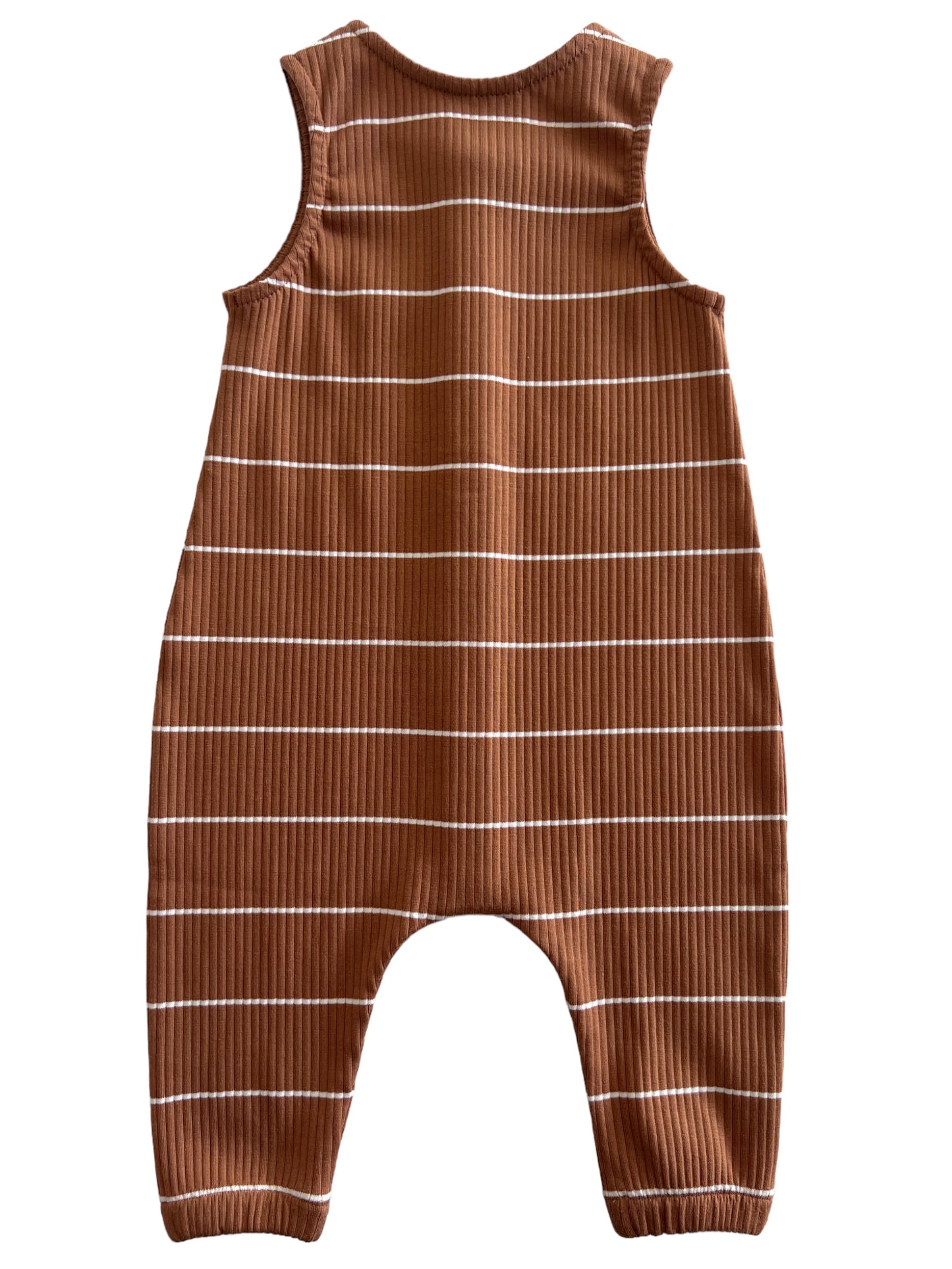 Saddle Stripe / Organic Ribbed Bay Jumpsuit