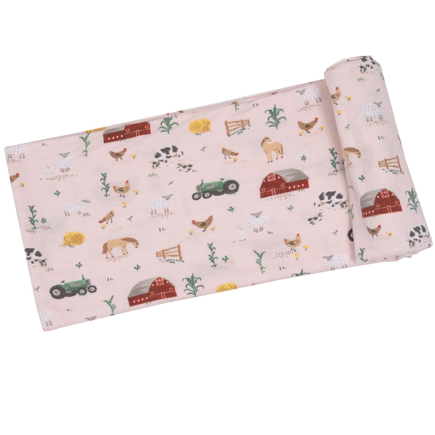 Stretch Swaddle, Big Red Barn Pink