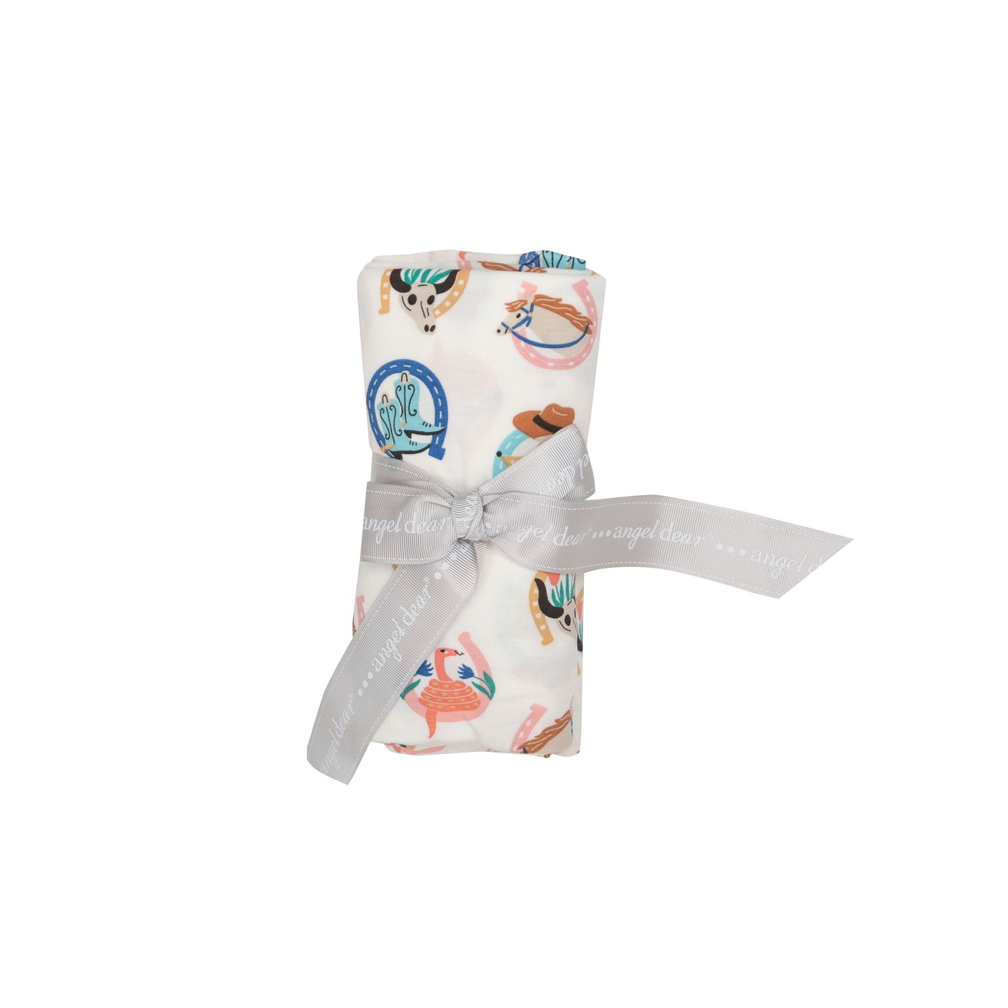Stretch Swaddle, Western Horseshoes Pink