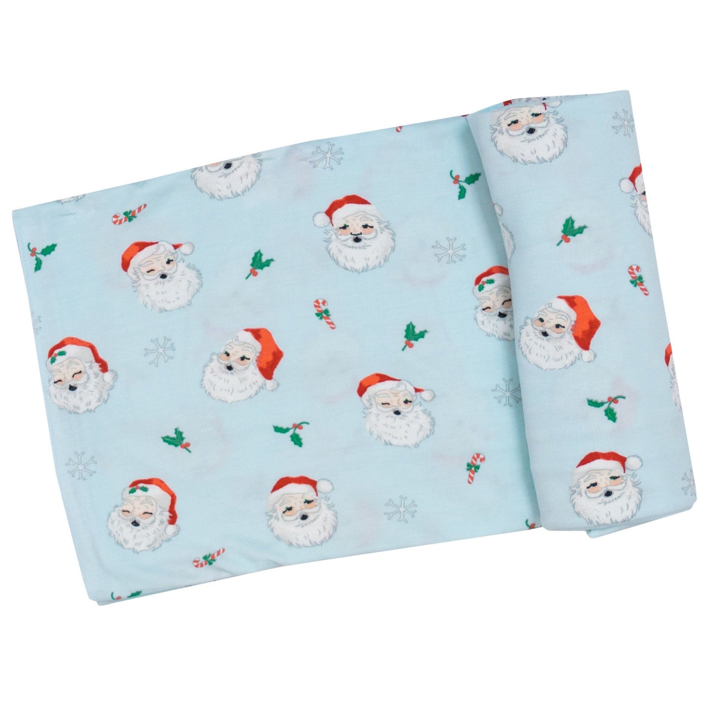 Stretch Swaddle, Vintage Santa Blue