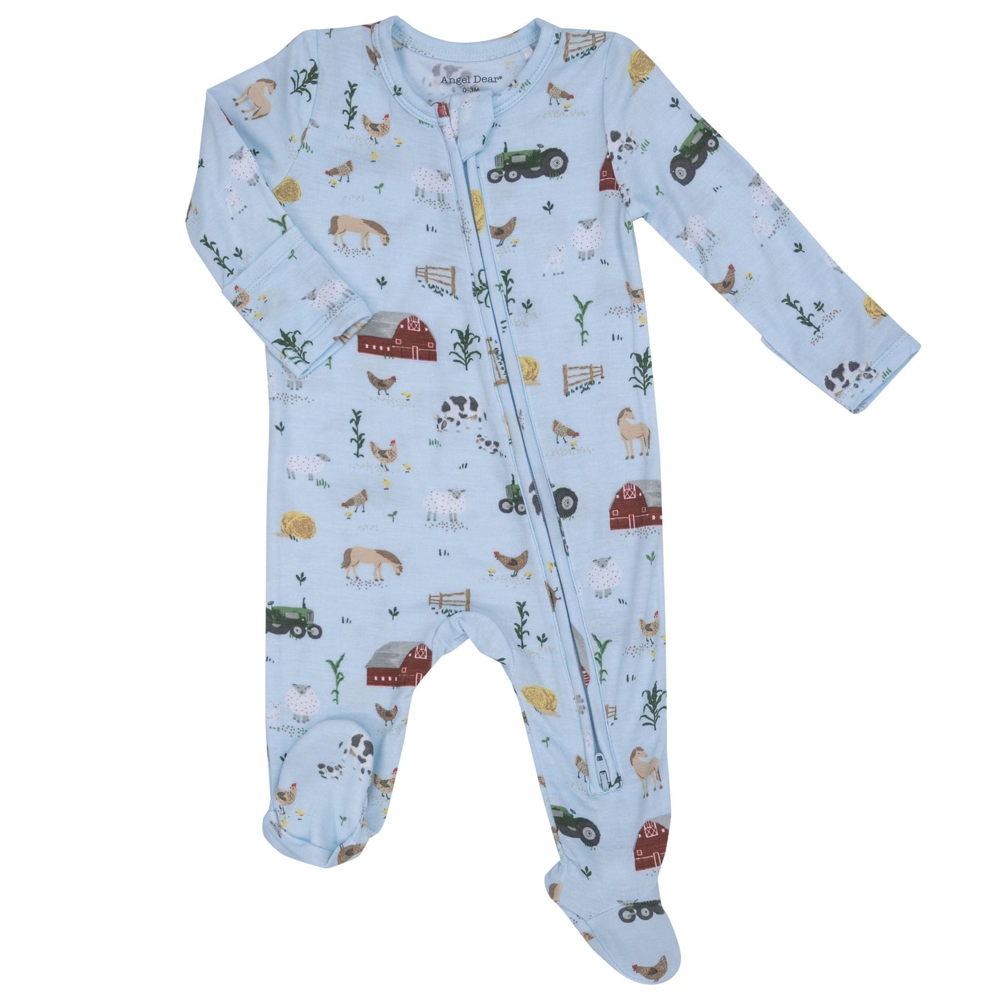 2-Way Zip Footie, Big Red Barn Blue