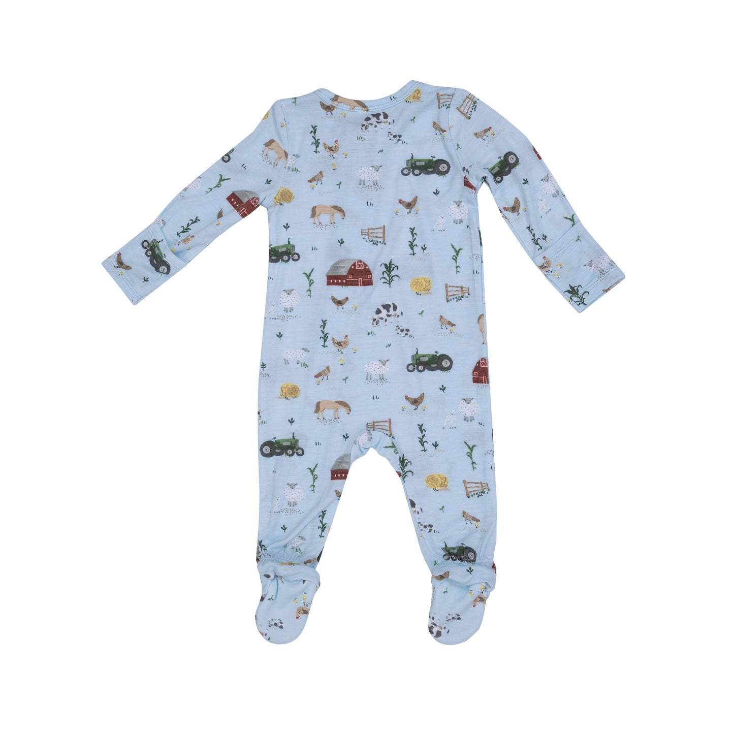 2-Way Zip Footie, Big Red Barn Blue