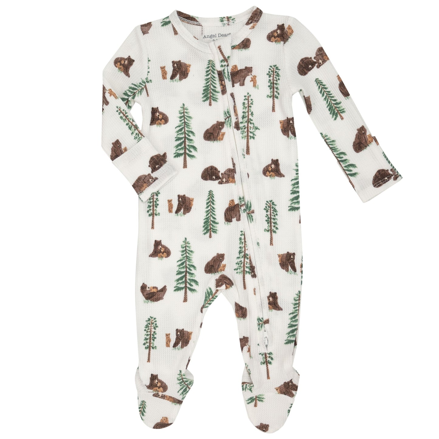 Thermal 2-Way Zip Footie, Brown Bears