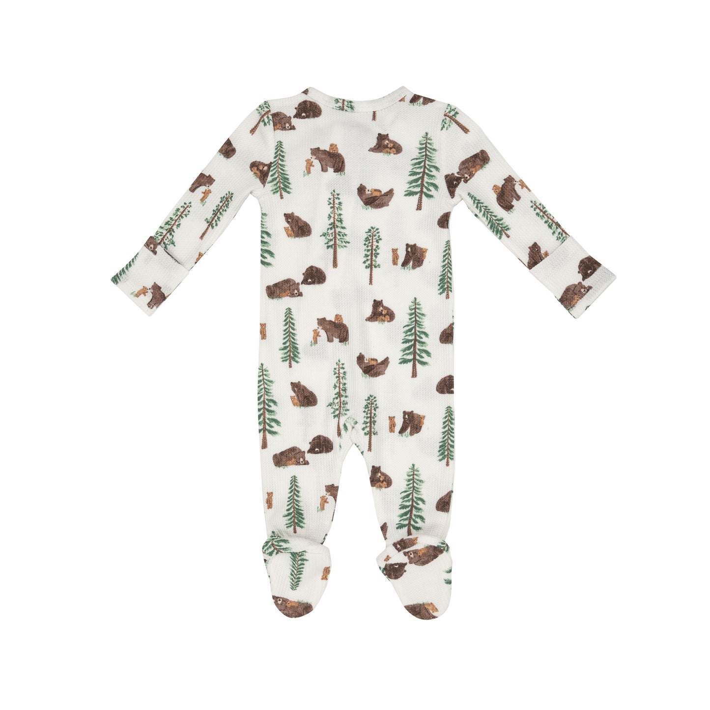 Thermal 2-Way Zip Footie, Brown Bears
