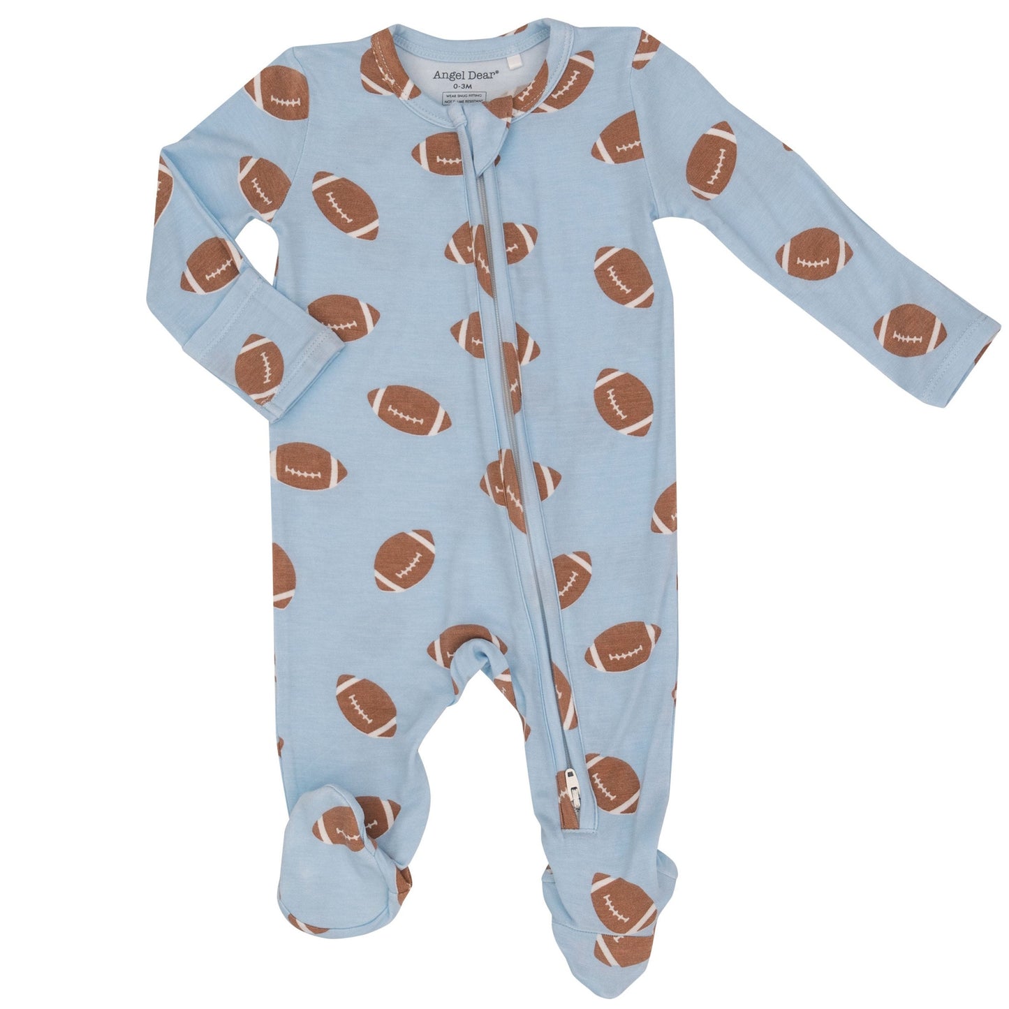 2-Way Zip Footie, Football Blue