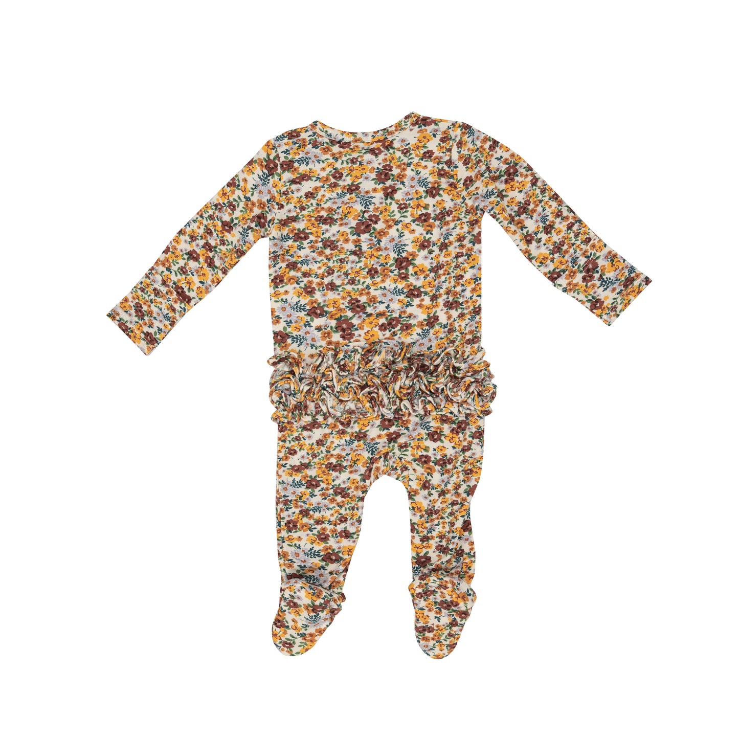 2-Way Zip Ruffle Footie, Sweet Calico Floral