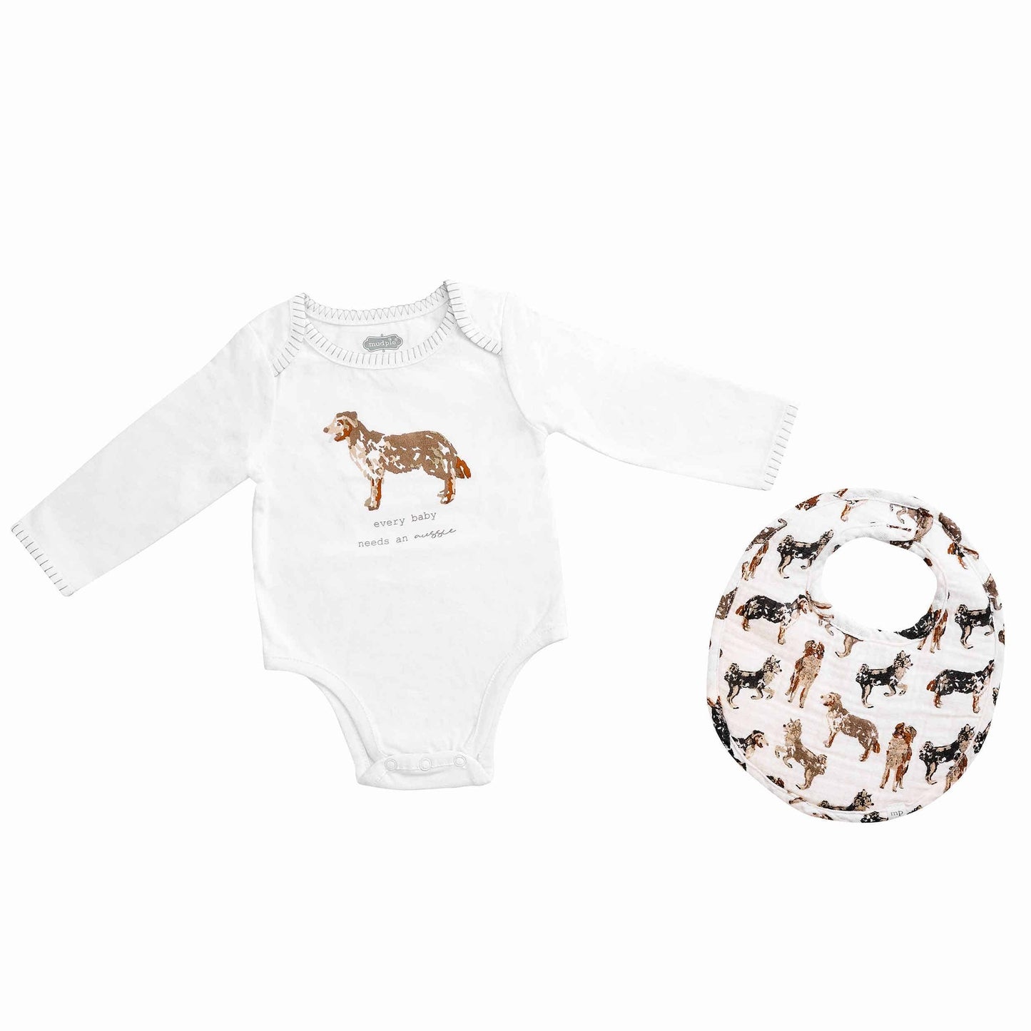 Aussie Dog Bodysuit & Bib Set