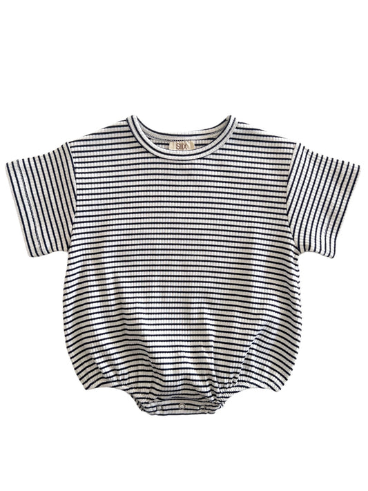 Black Stripe / Organic Ribbed T-Shirt Bubble