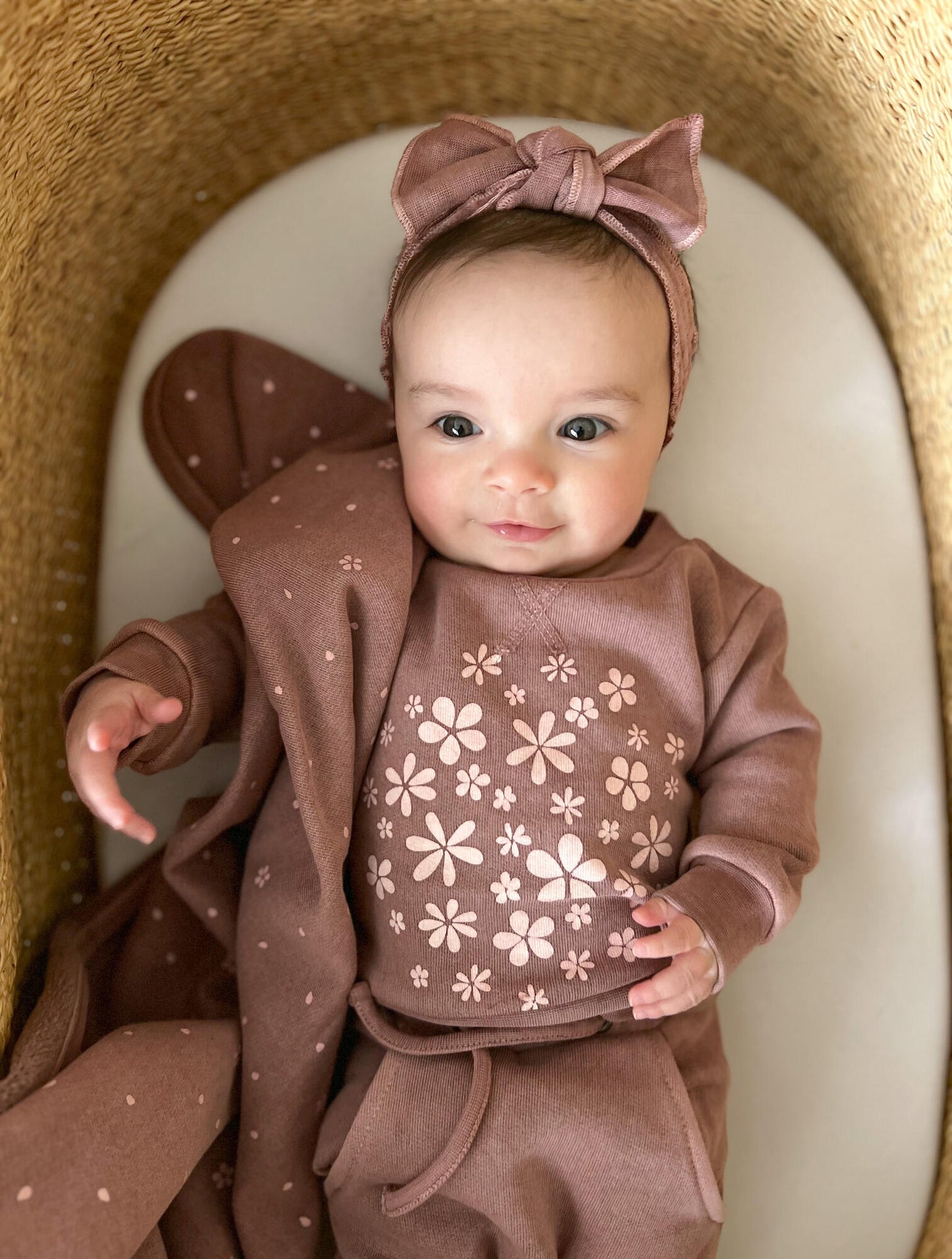 Organic Swaddle Blanket, Rosewood Flower
