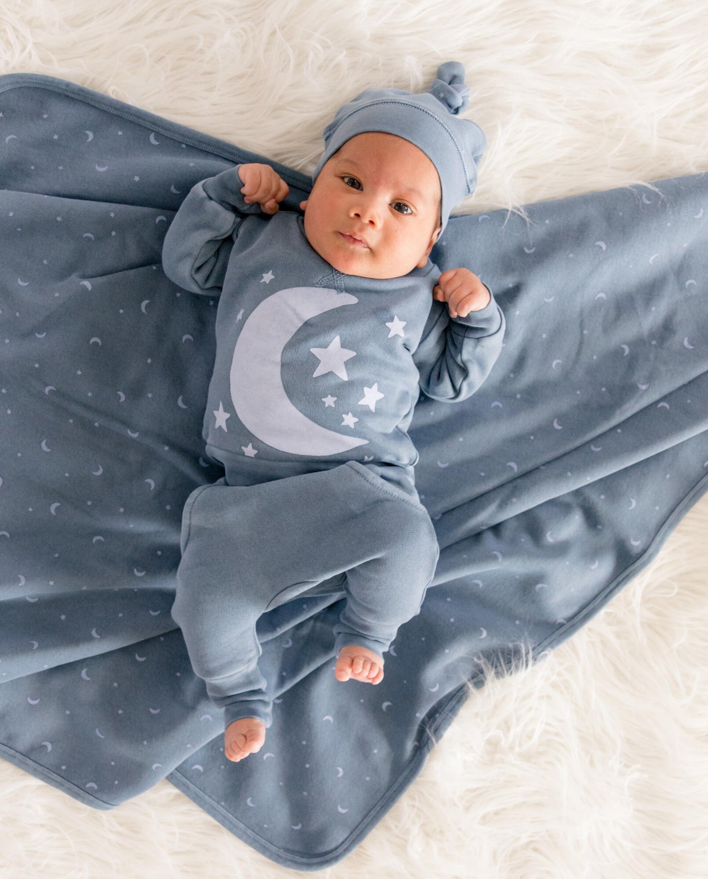 Organic Swaddle Blanket, Lake Moon