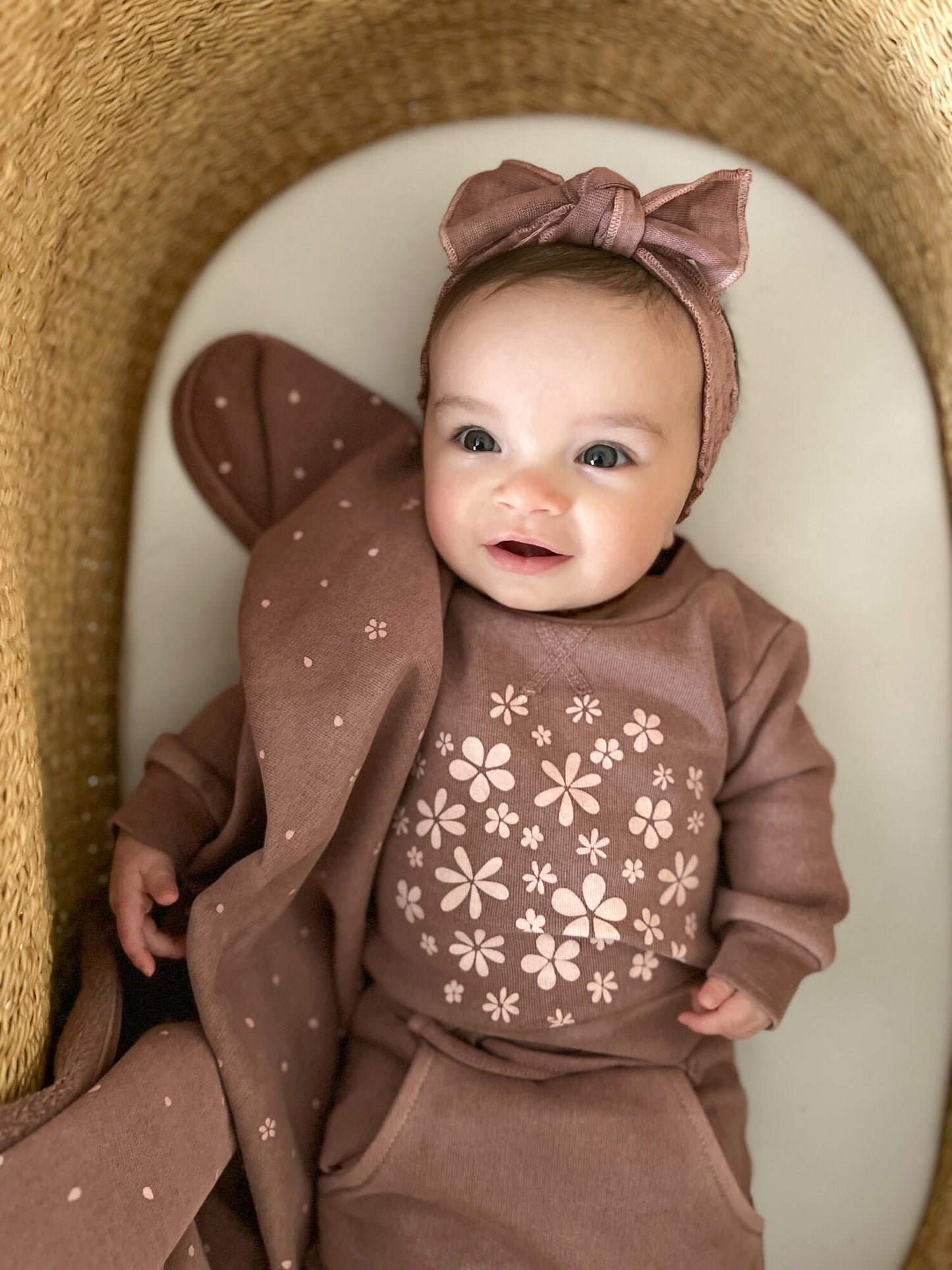 Organic Swaddle Blanket, Rosewood Flower