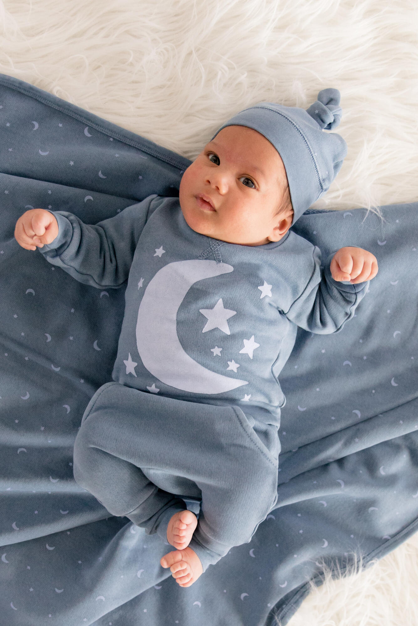Organic Swaddle Blanket, Lake Moon
