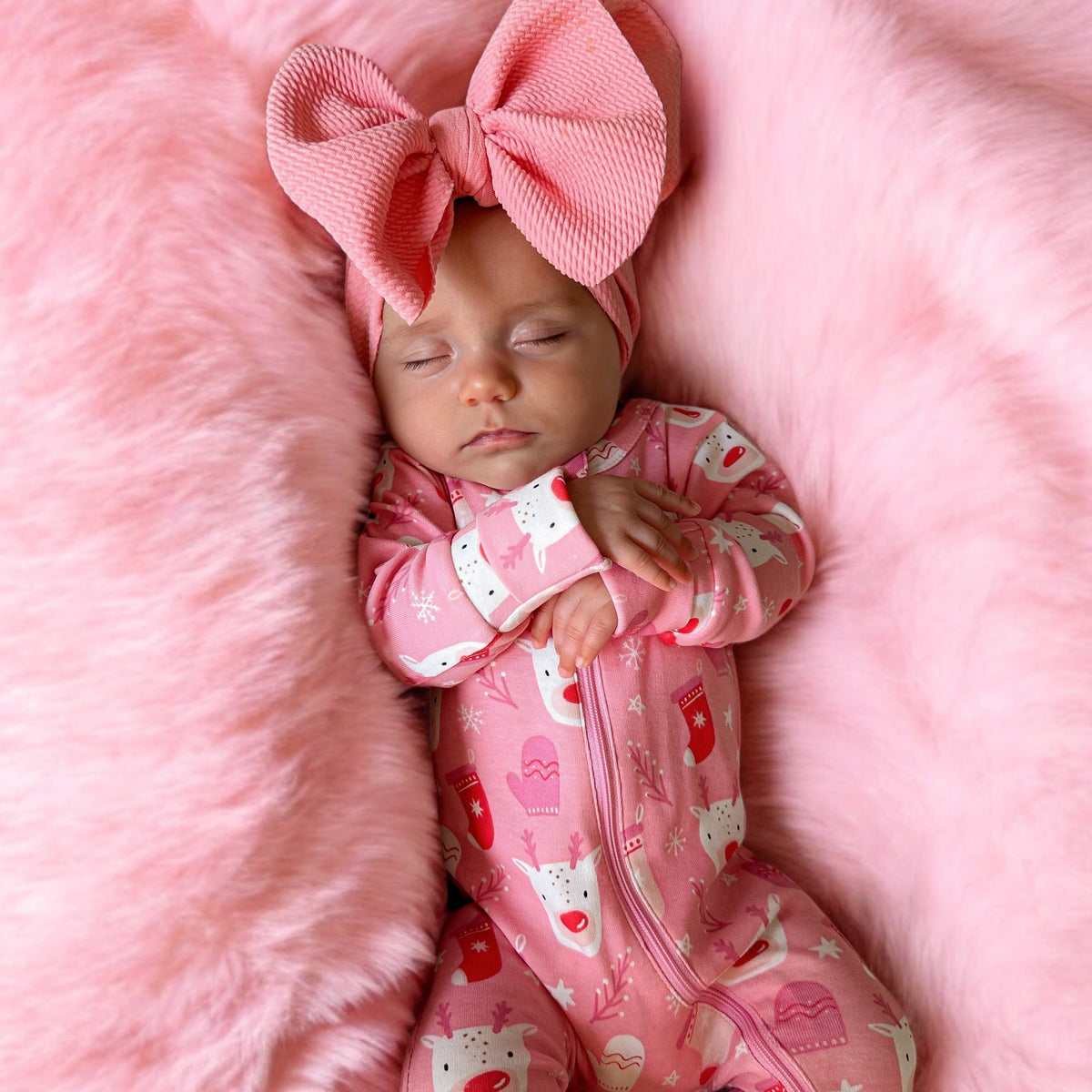 Rose Bow Lattice 2 Way Zipper Romper main image 0