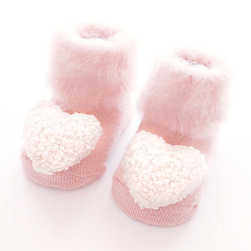 Slipper Socks Baby Pink Heart