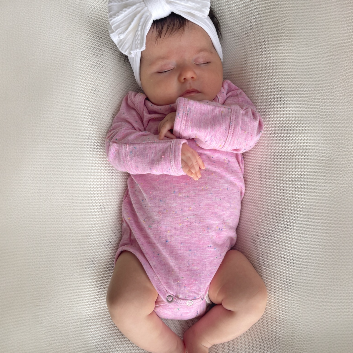 Pink Speckle / Long Sleeve Bodysuit