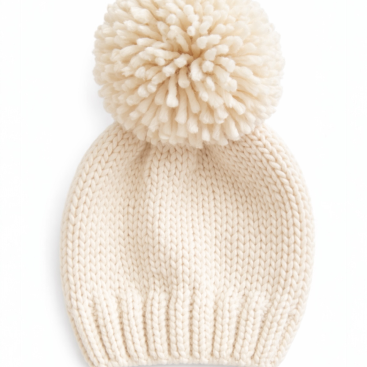 Jumbo Pom Knit Hat, Cream – SpearmintLOVE