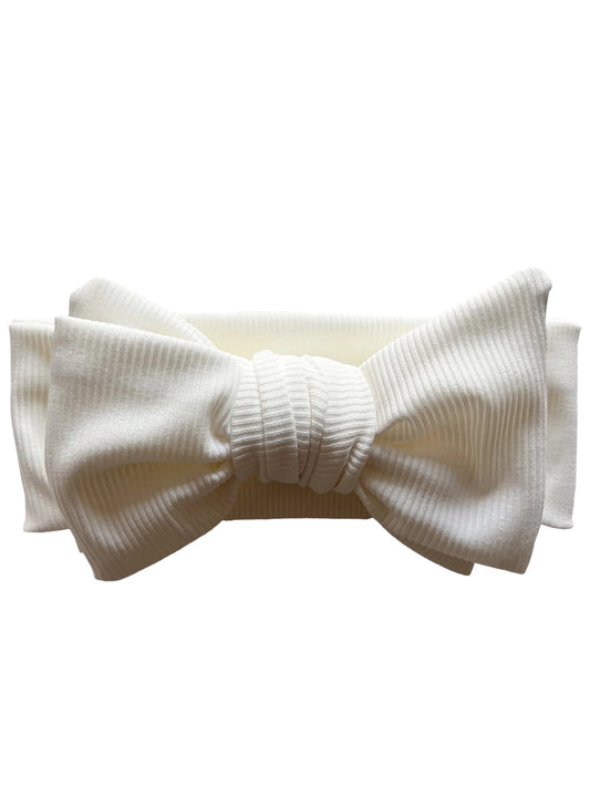 Ribbed Bow, White