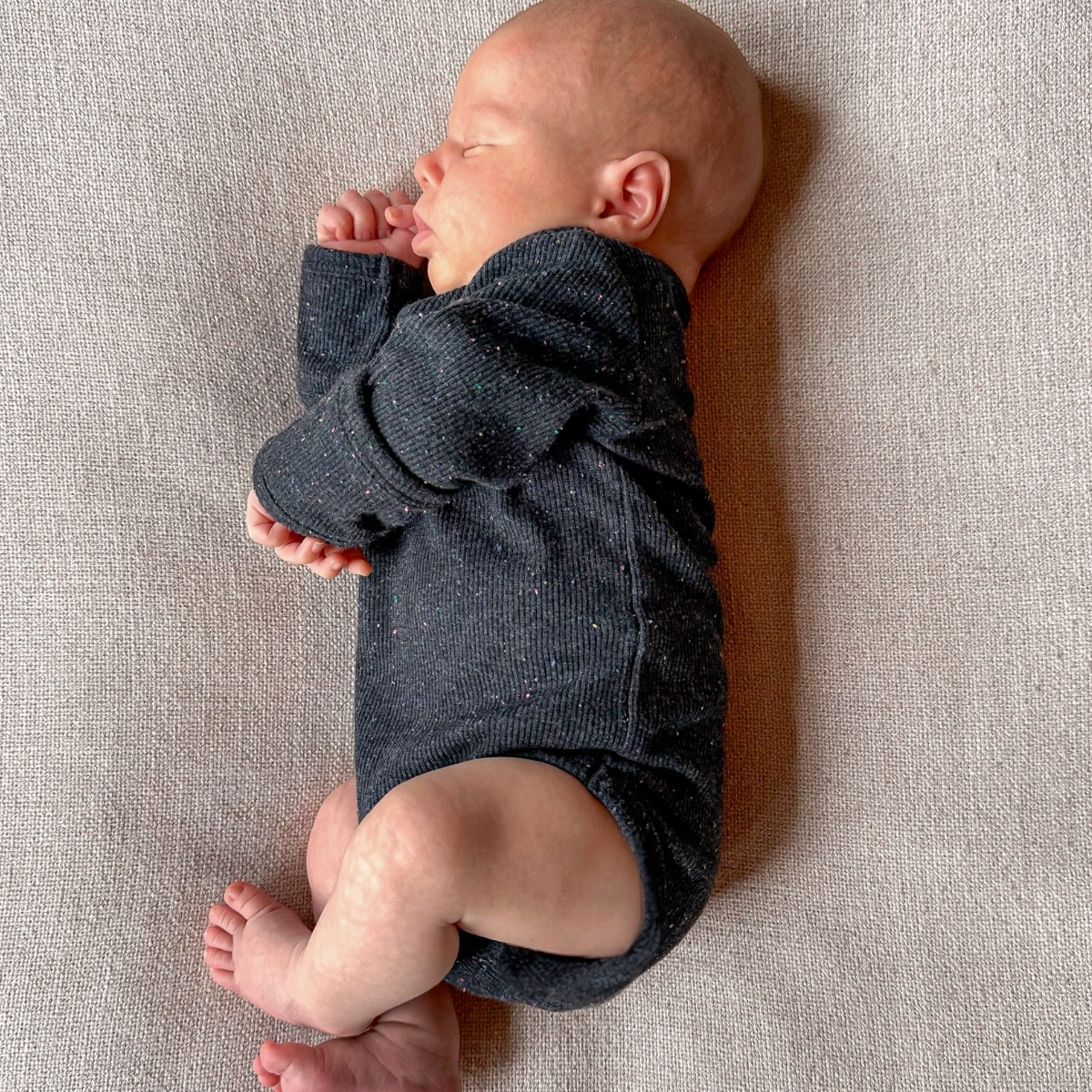 Charcoal Speckle / Long Sleeve Bodysuit