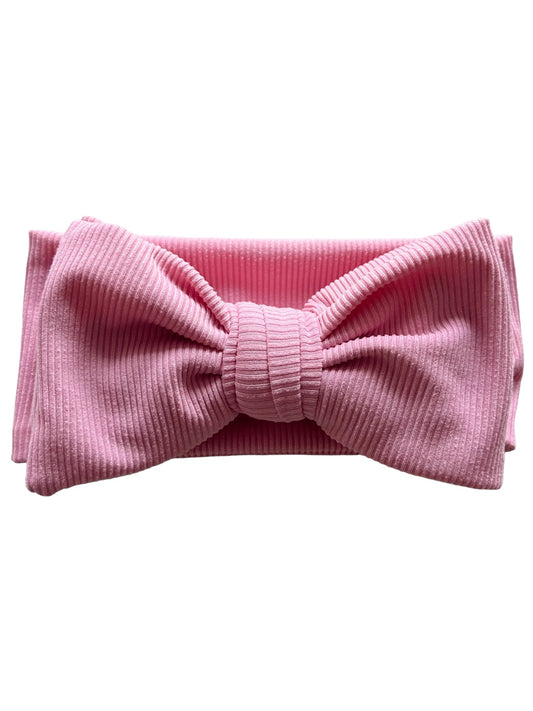 Ribbed Bow, Carnation Pink